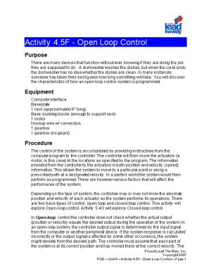 Activity 4.5F - Open Loop Control