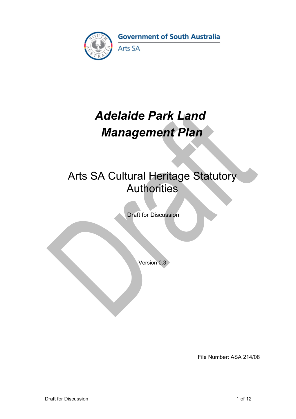 Adelaide Park Land Management Plan