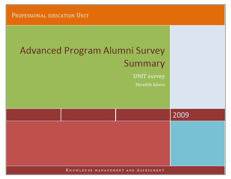 Advanced Program Alumni Survey Summary