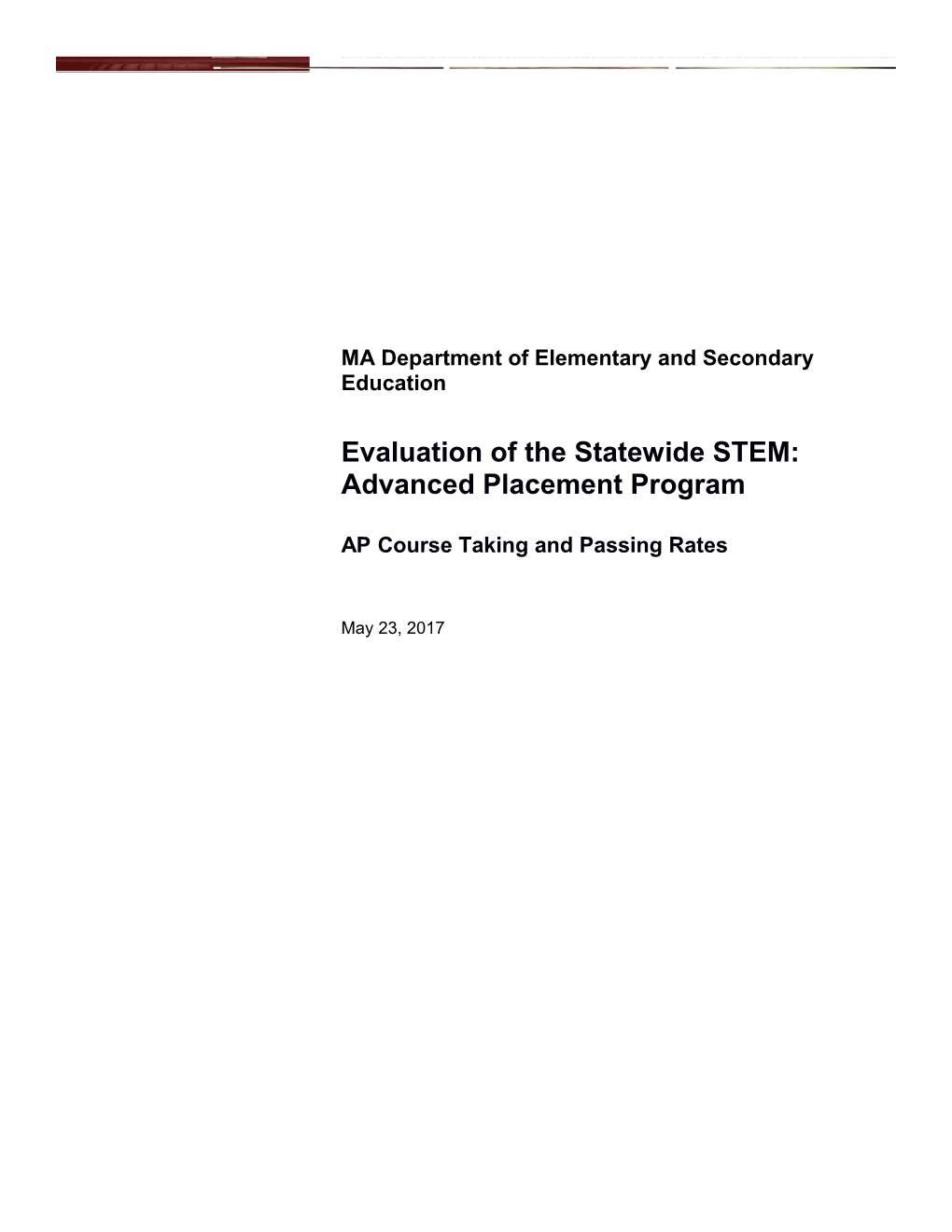 Advancing STEM AP Course Analysis Report Descriptive