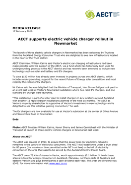 AECT Supports Electric Vehicle Charger Rollout in Newmarket