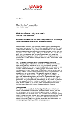 AEG Autosense: Fully Automatic