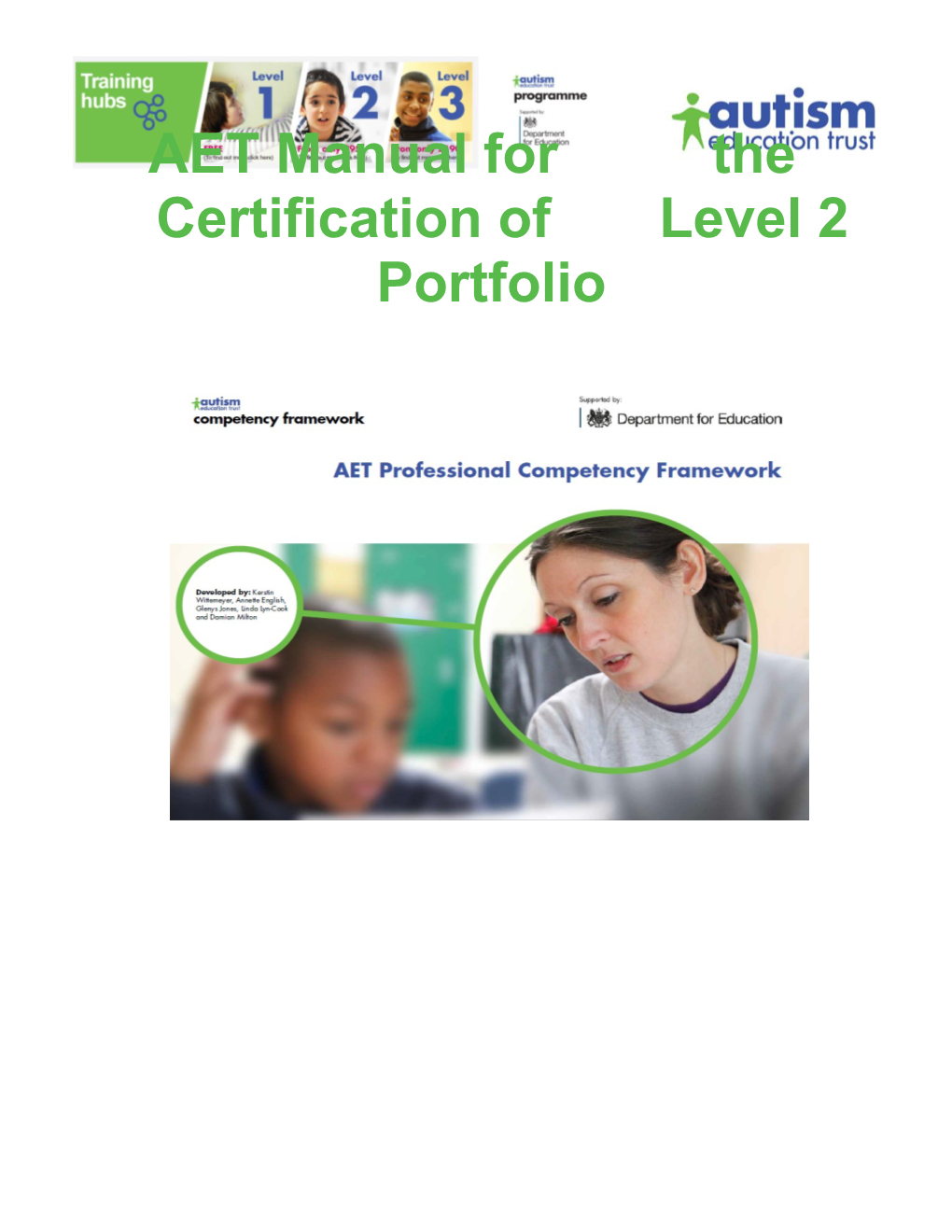 AET Manual for the Certification of Level 2 Portfolio