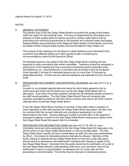 Agenda Notice Foraugust 11, 2010