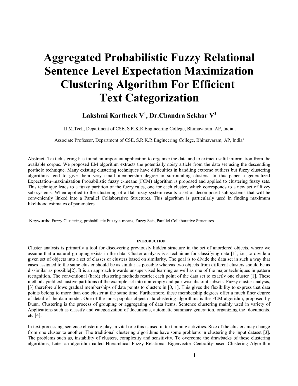 Aggregated Probabilistic Fuzzy Relational Sentence Level Expectation Maximization
