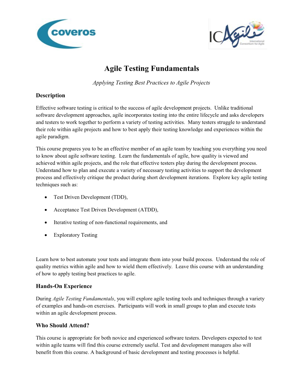 Agile Testing Fundamentals