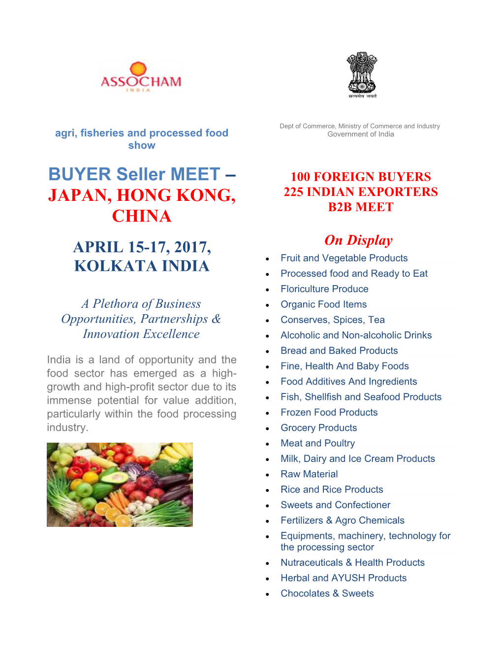 Agri, Fisheries and Processed Food Show
