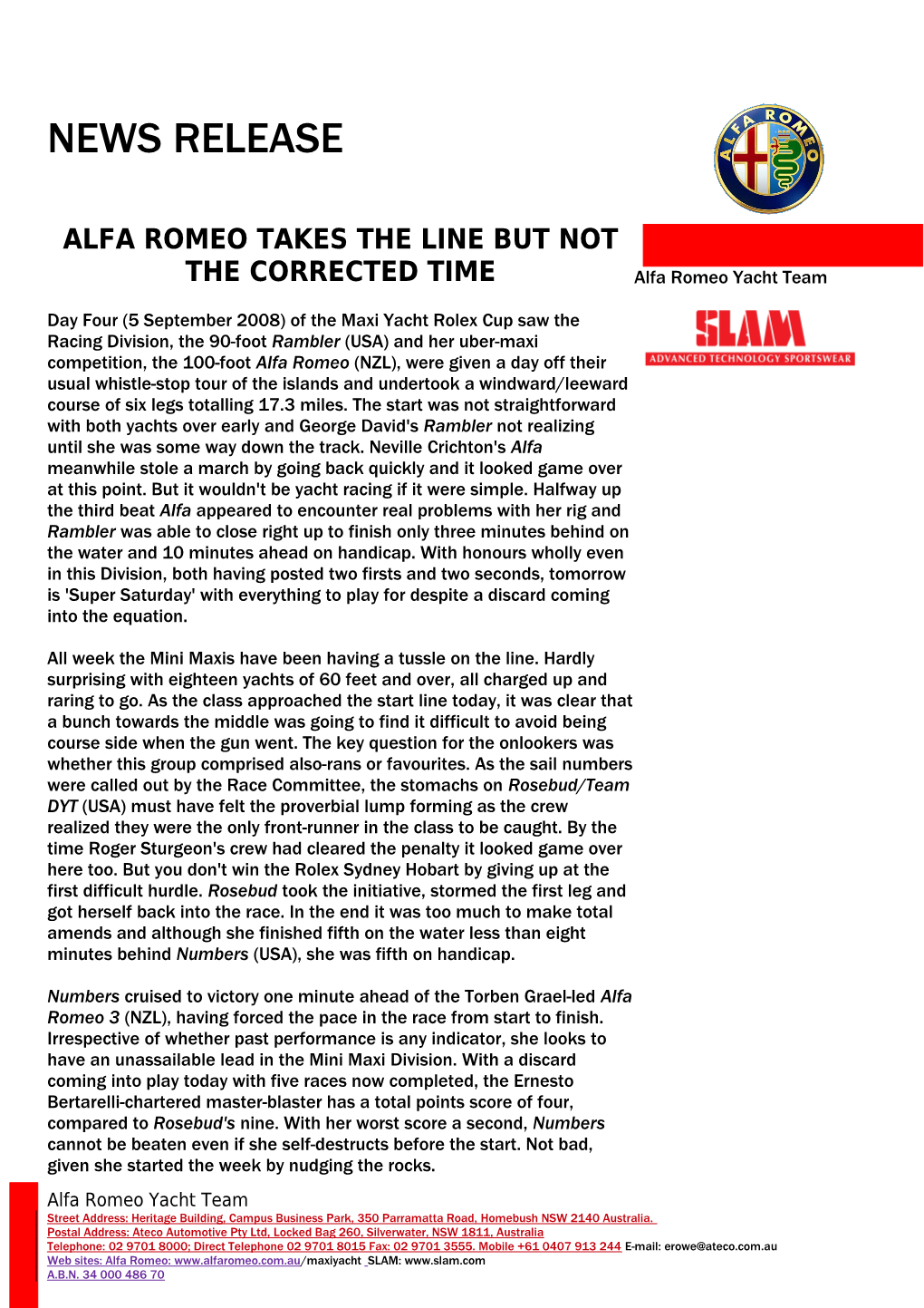 Alfa Romeo Takes the Line but Not the Corrected Time
