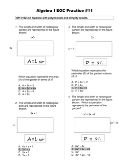 Algebra I EOC Practice #1