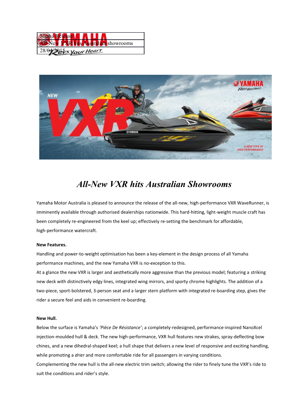 All-New VXR Hits Australian Showrooms