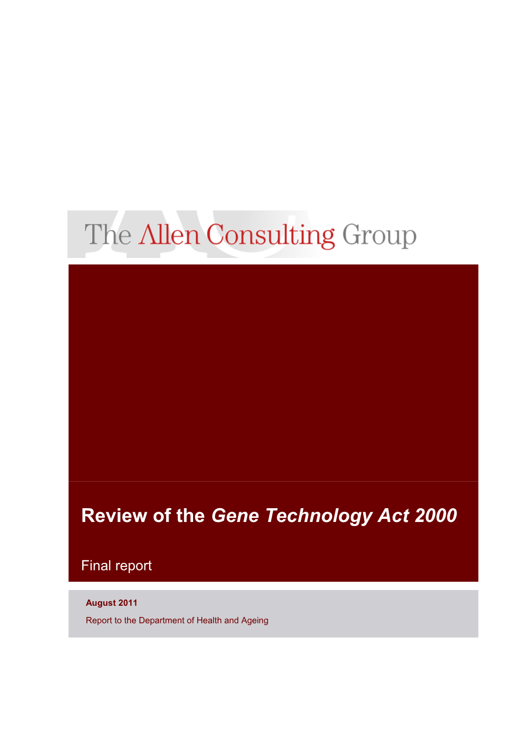 Allen Consulting Group Pty Ltd