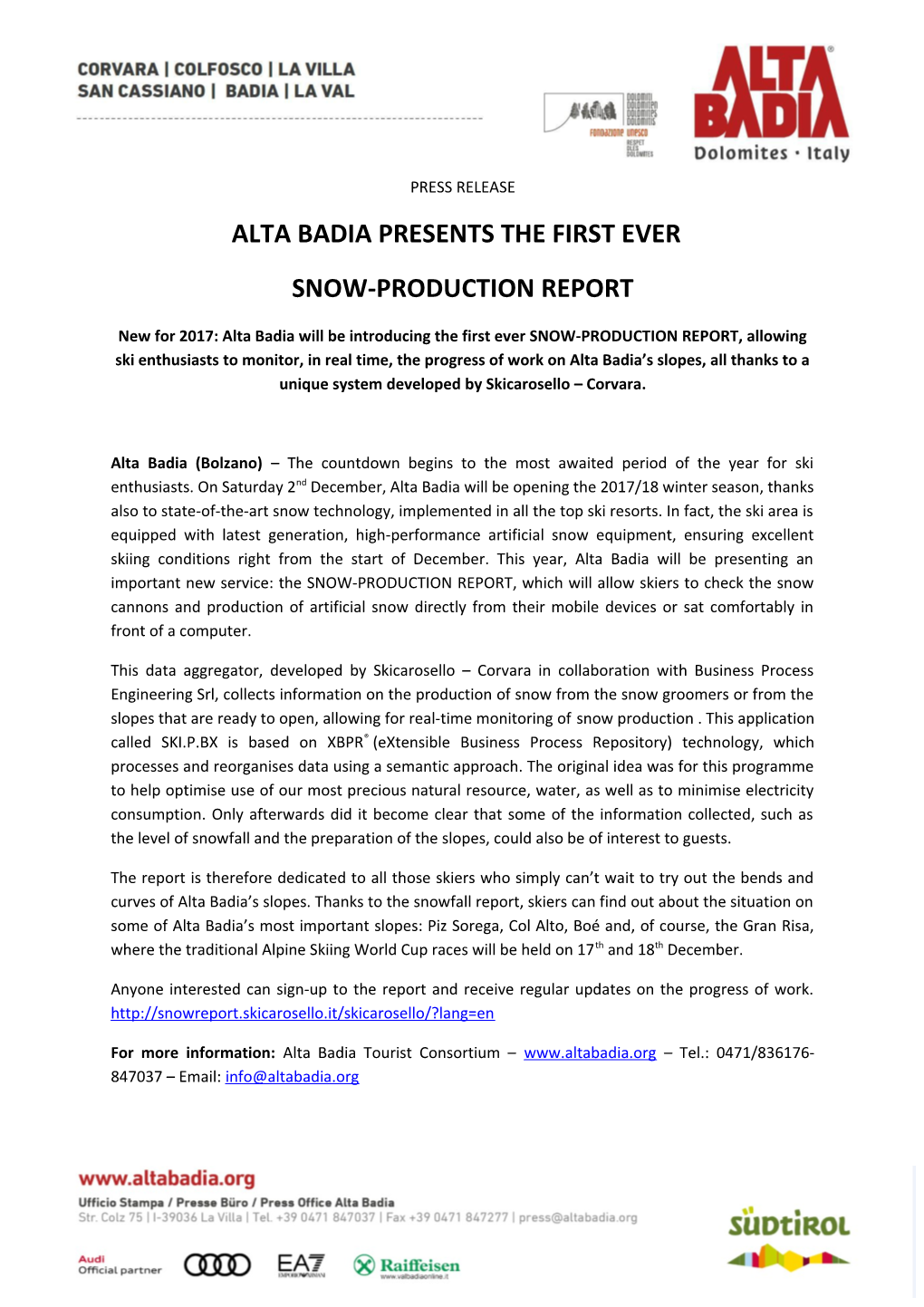Alta Badia Presents the First Ever