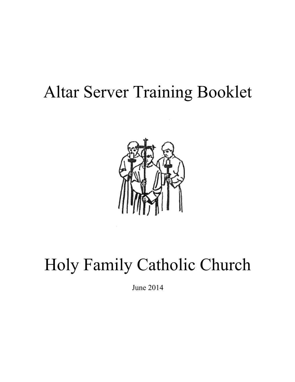 Altar Server Training Booklet