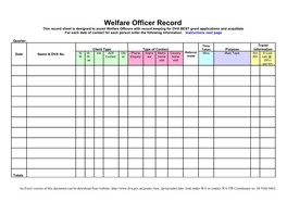 An Excel Version of This Document Can Be Download from Website: Look Under WA Or Contact
