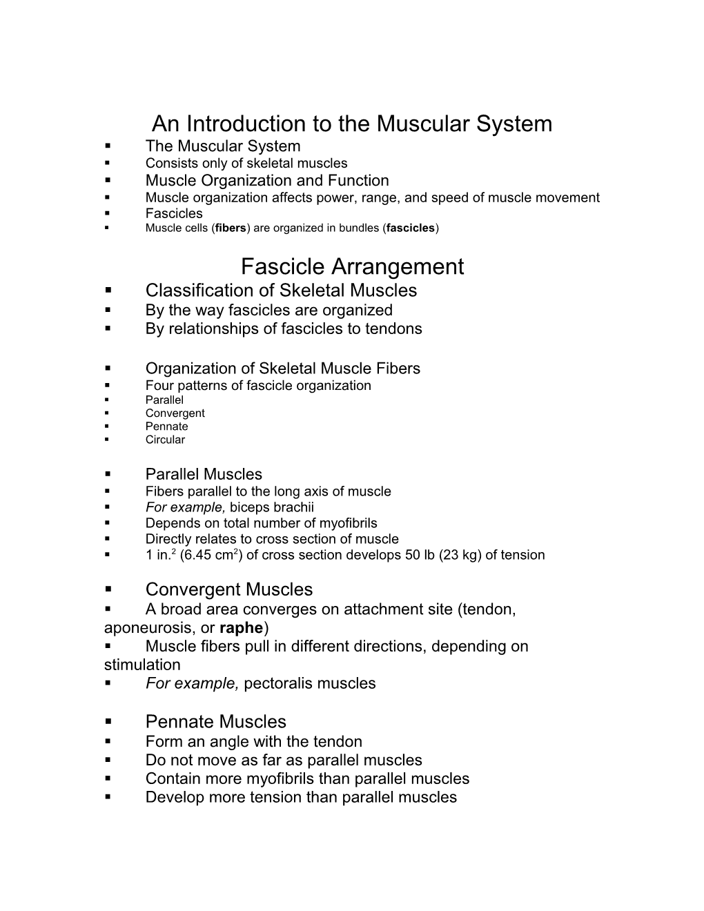 An Introduction to the Muscular System