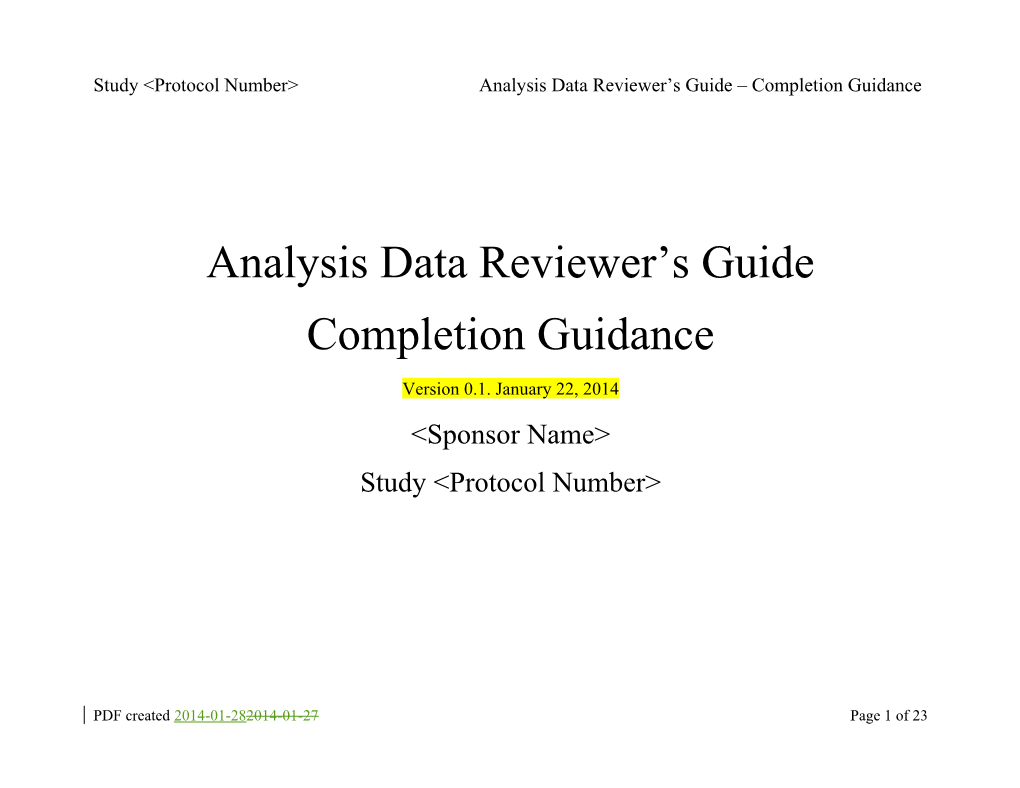 Analysis Data Reviewer S Guide