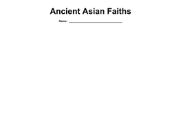 Ancient Asian Faiths