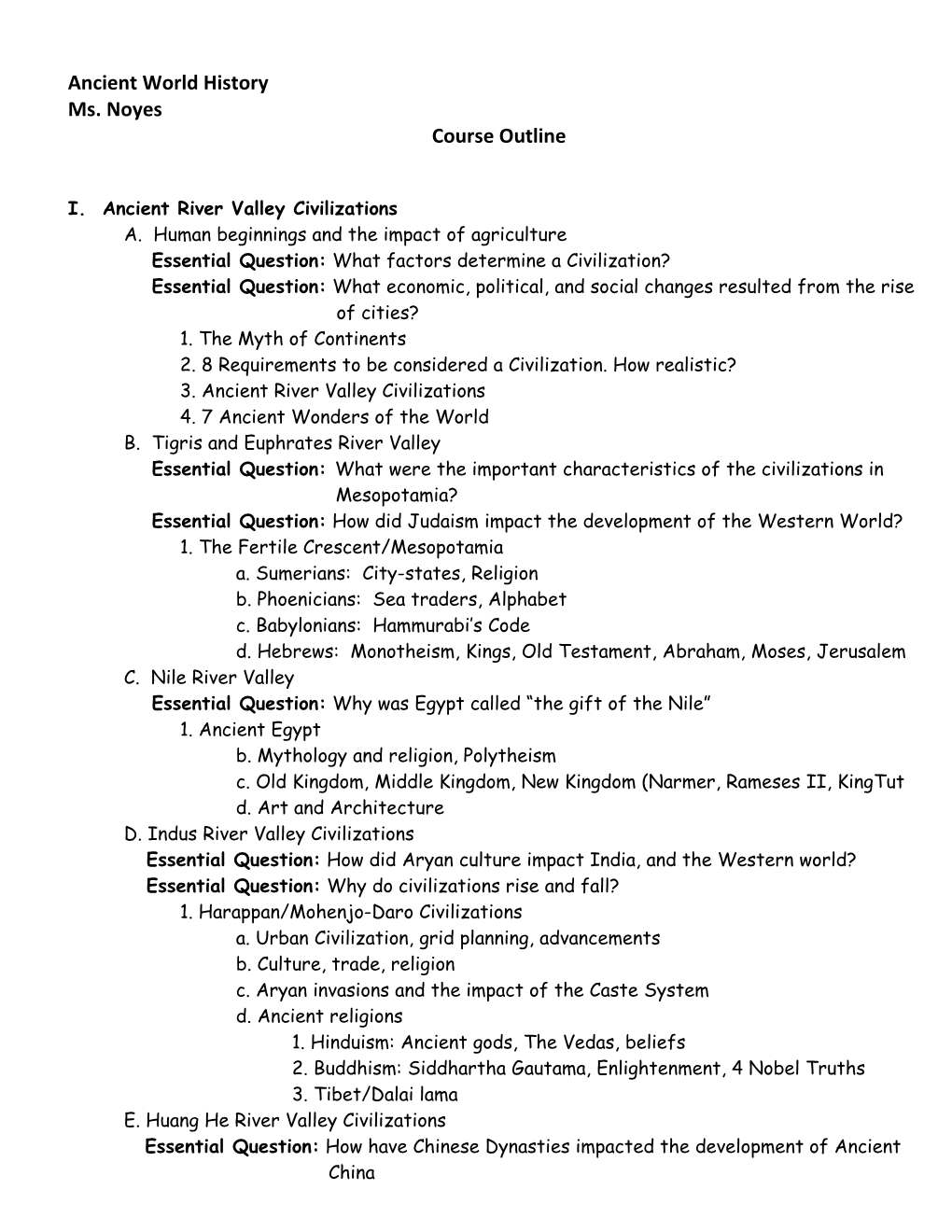 Ancient World History Docest