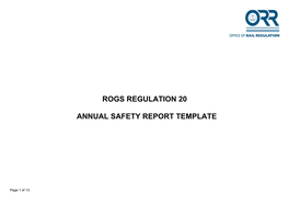 Annual Safety Report Return Form