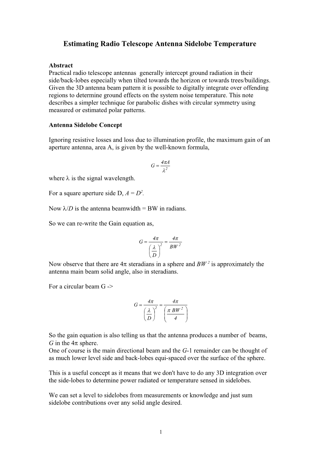 Another Way of Looking at the Antenna Gain Equation