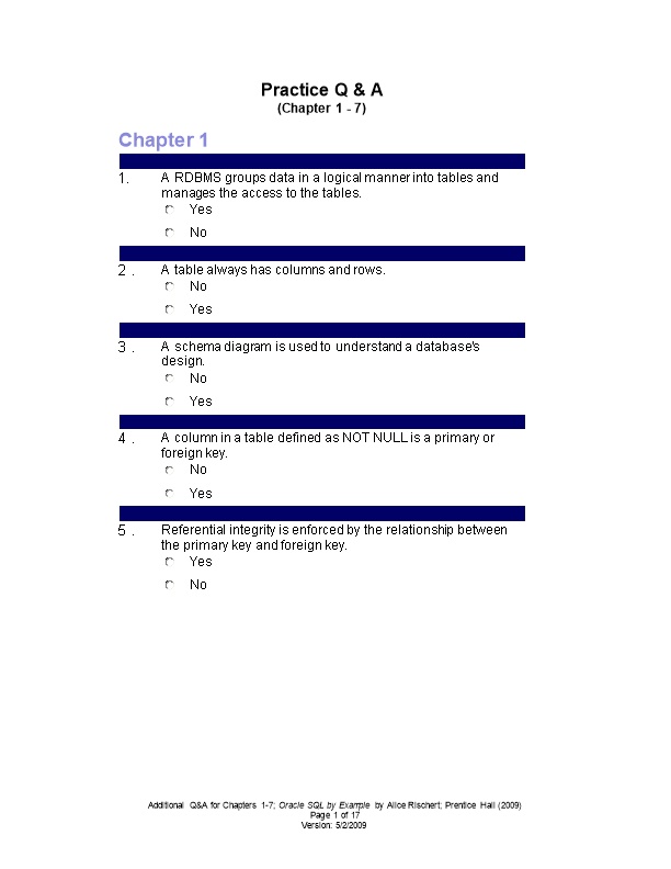 Answers for Chapter 1