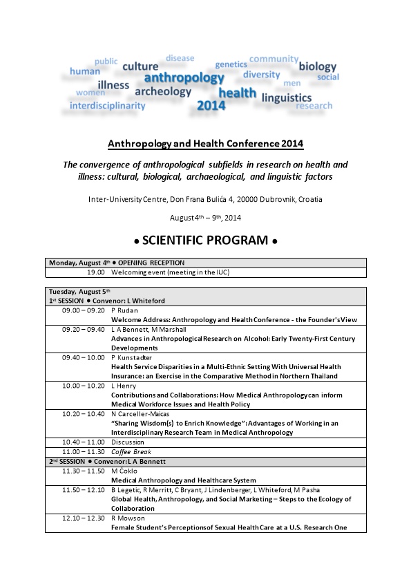 Anthropology and Health Conference 2014
