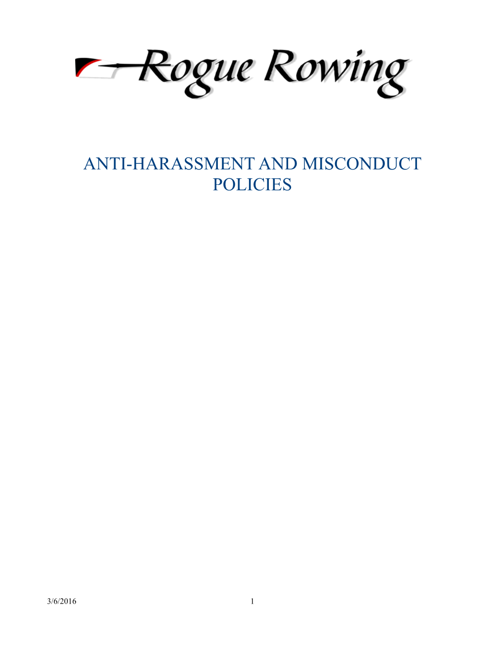Anti-Harassment and Misconduct Policies