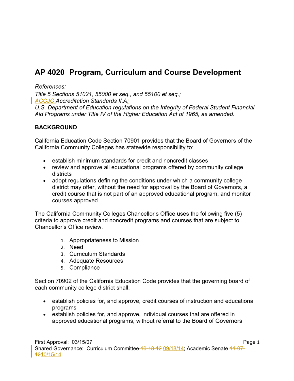 AP 4020Program, Curriculum and Course Development