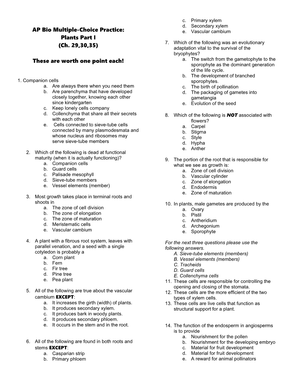 AP Bio Multiple-Choice Practice - Docest