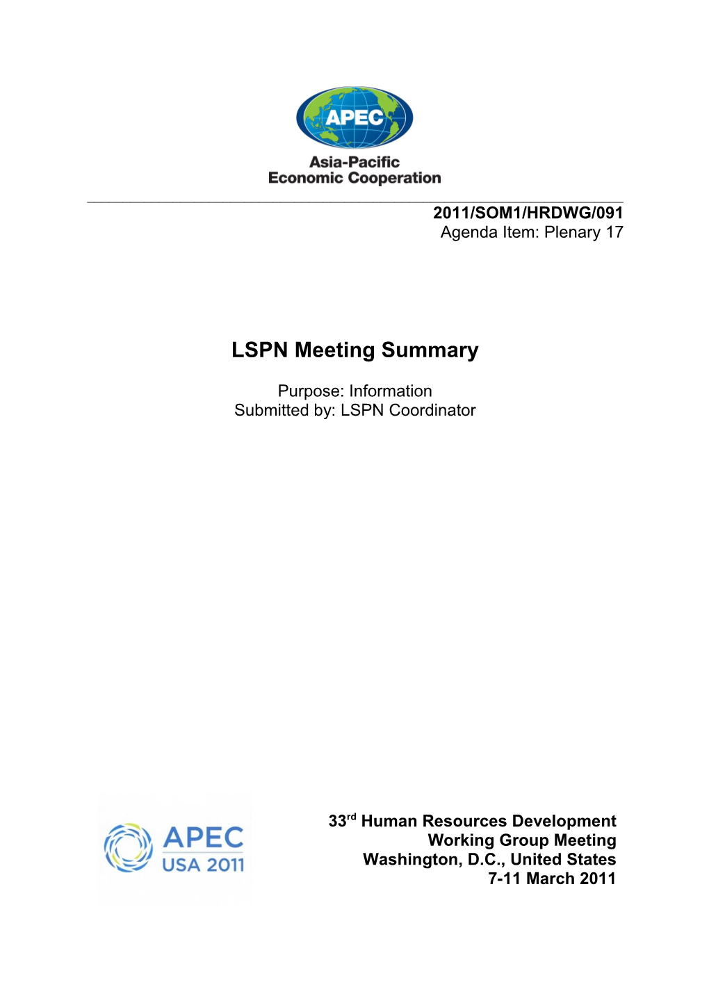 APEC Labour and Social Protection Network Meeting