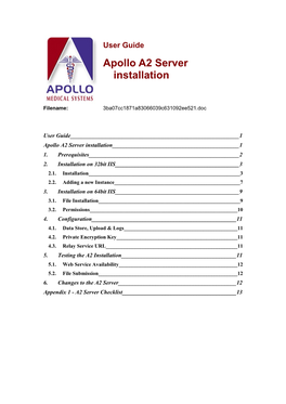Apollo A2 Server Installation