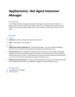 Appdynamics .Net Agent Extension Manager