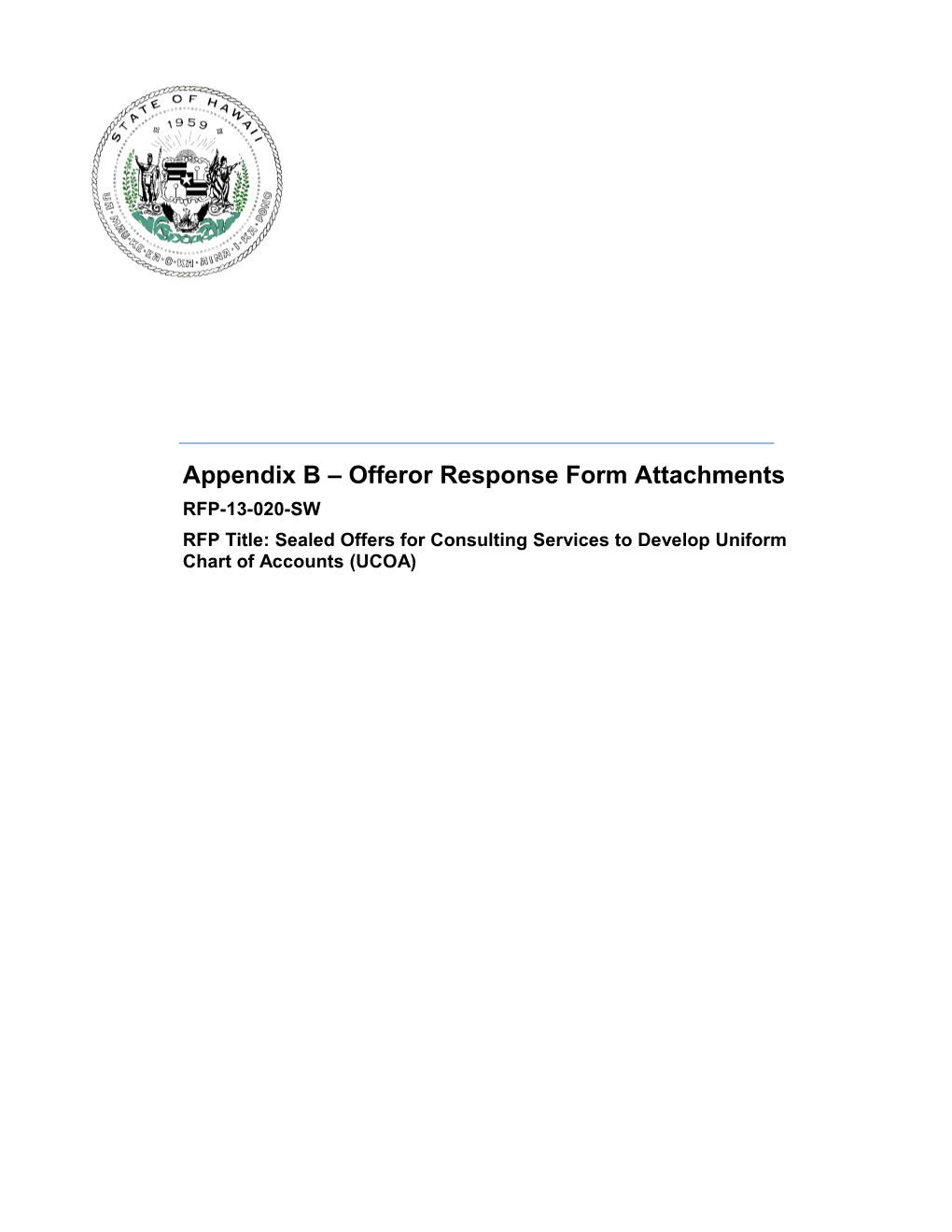 Appendix B Offeror Response Form Attachments