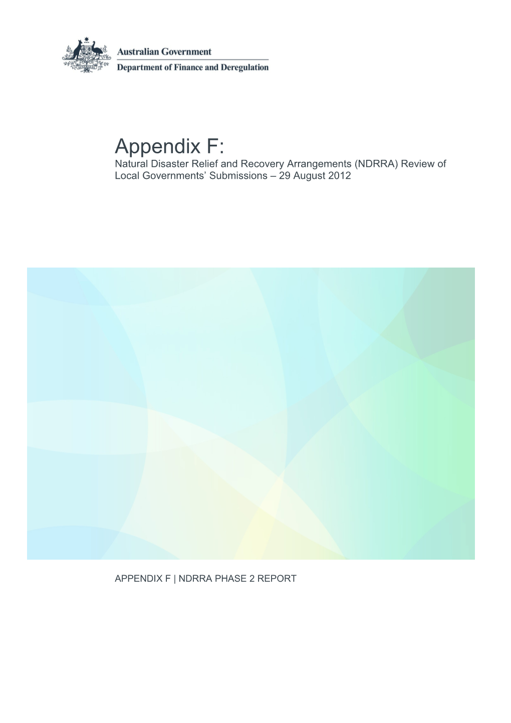 Appendix F - Natural Disaster Relief and Recovery Arrangements (NDRRA) Review of Local