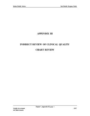 Appendix III, Indirect Review of Clinical Quality, Chart Review