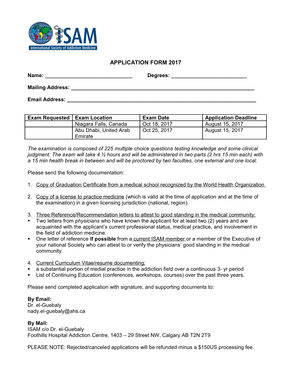 Application Form 2017