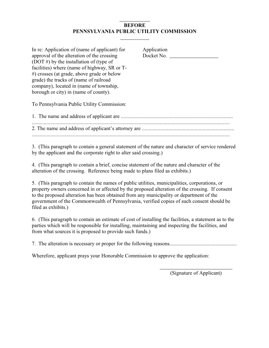 Application Form G - Construction, Alteration, Etc