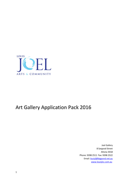 Art Gallery Application Pack 2016
