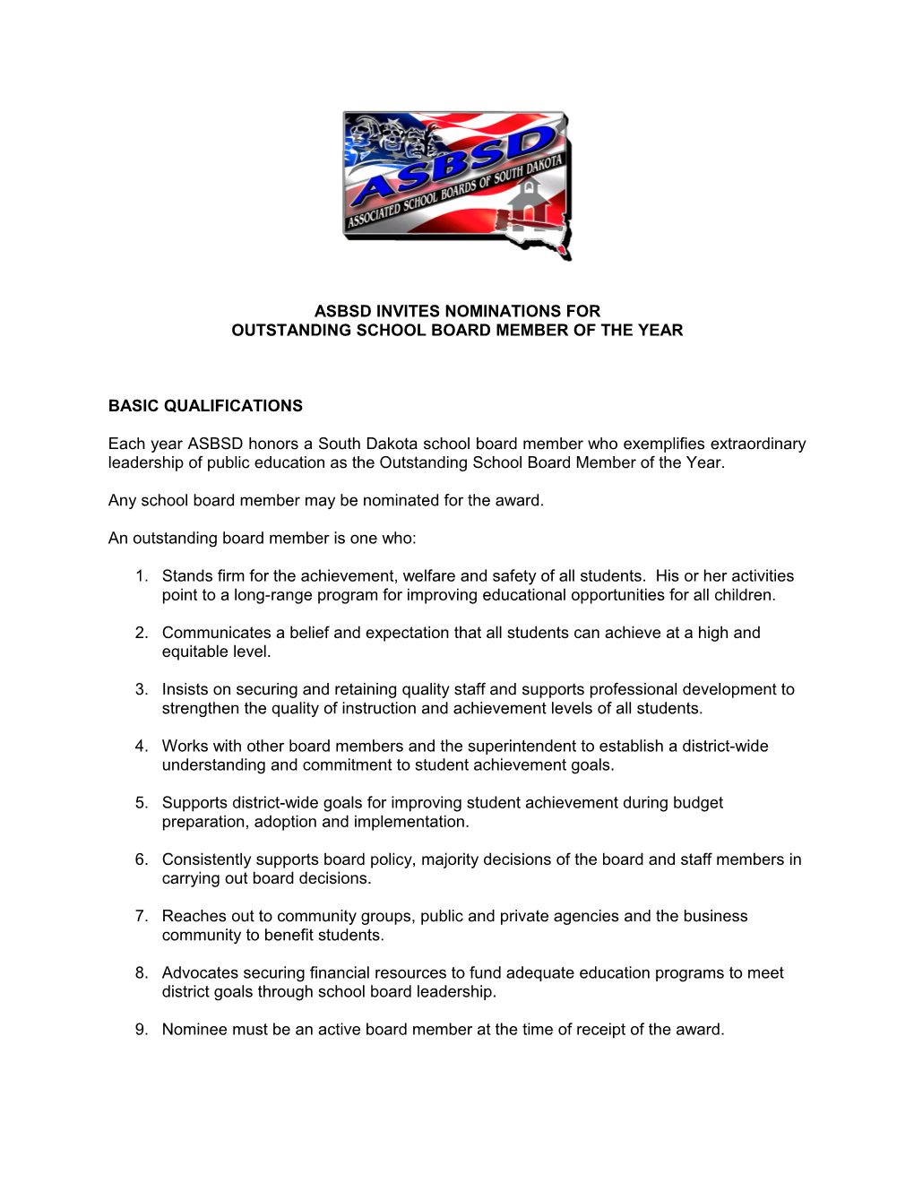 Asbsd Invites Nominations For