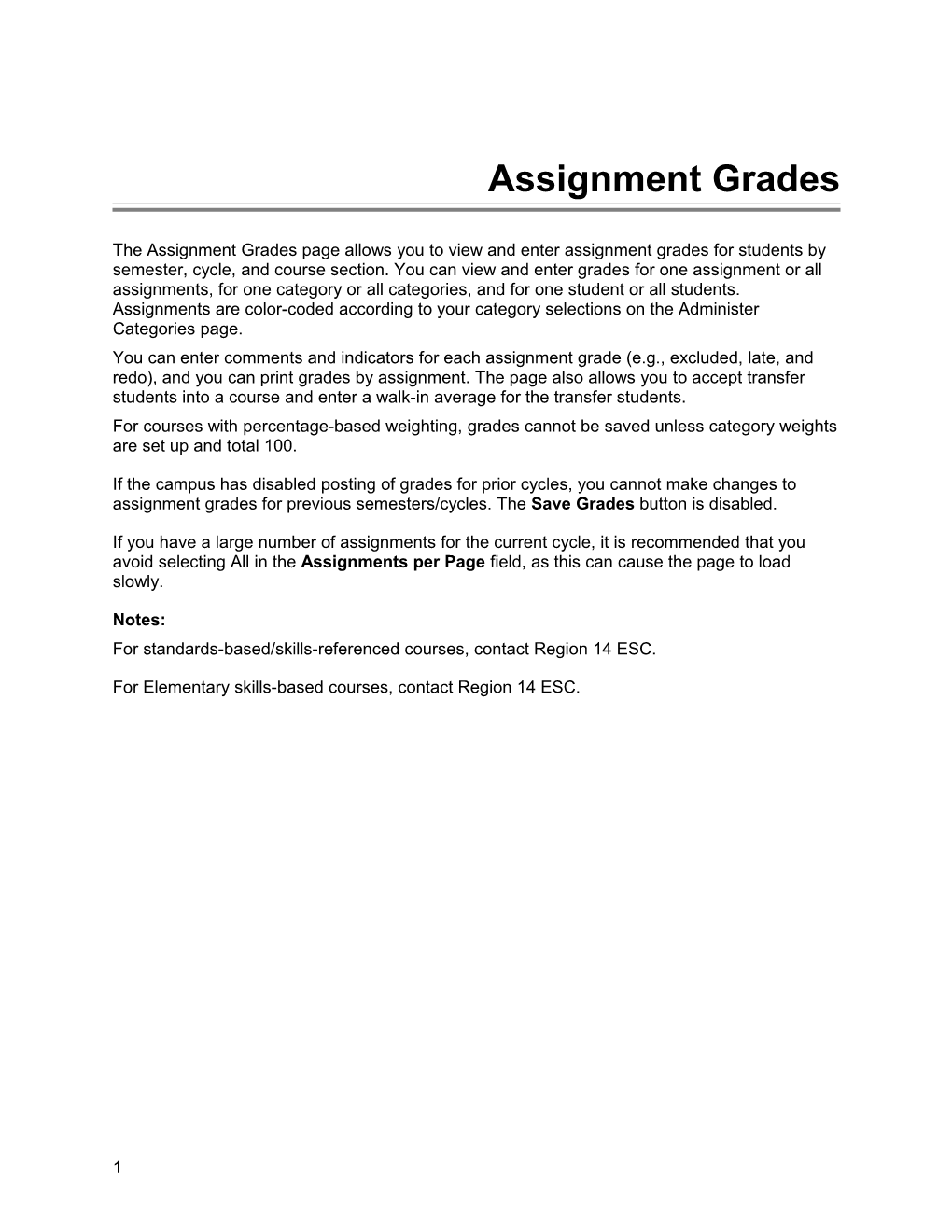 Assignment Grades