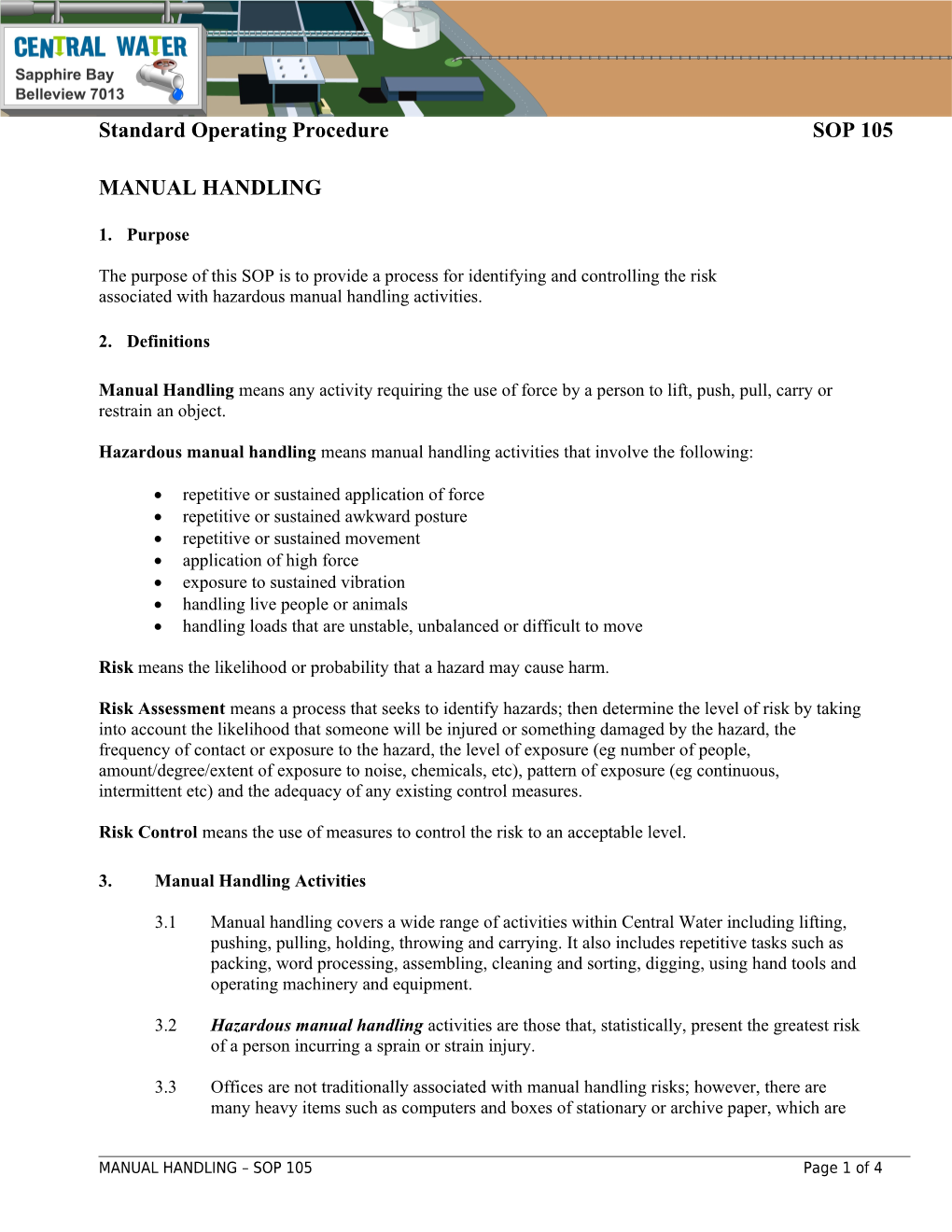 Associated with Hazardous Manual Handling Activities