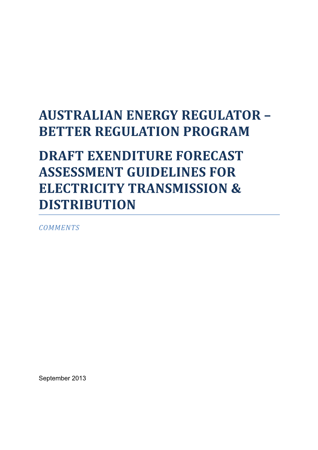 Australian Energy Regulator Better Regulation Program