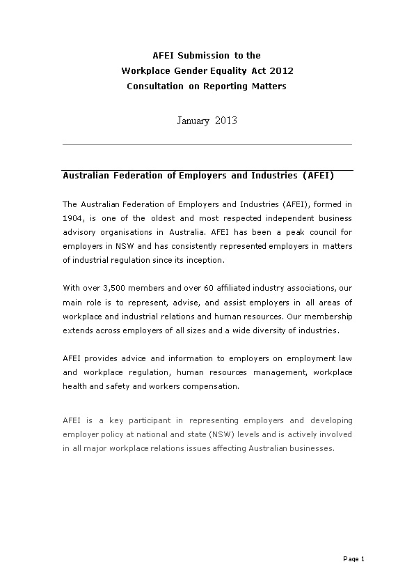 Australian Federation of Employers and Industries (AFEI)