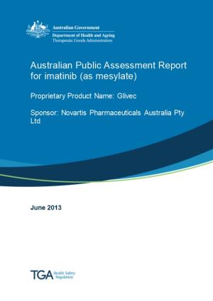 Australian Public Assessment for Imatinib (As Mesylate)
