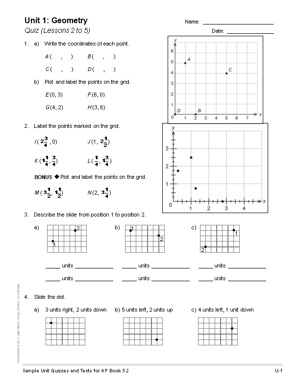 B)Plot and Label the Points on the Grid