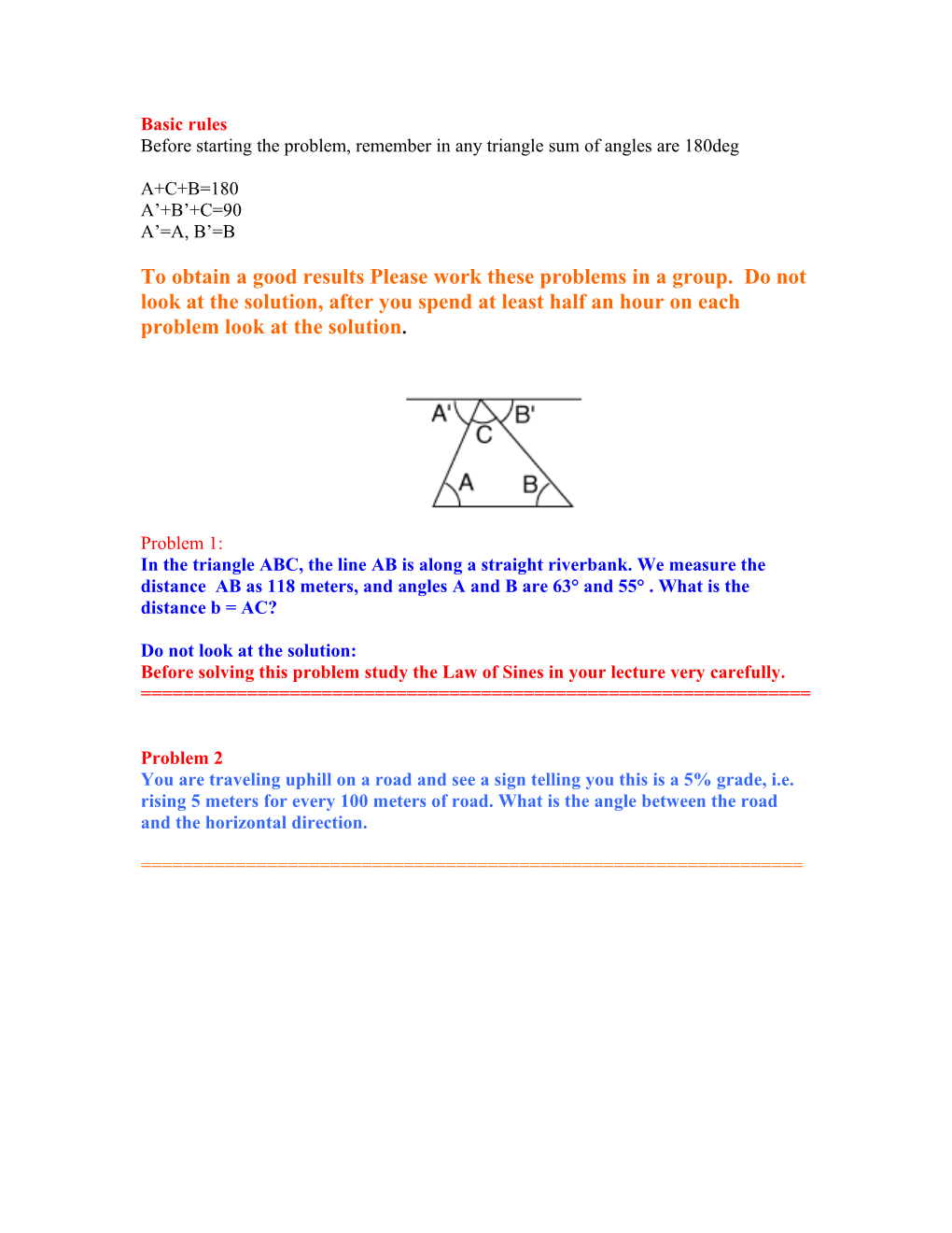Before Starting the Problem, Remember in Any Triangle Sum of Angles Are 180Deg