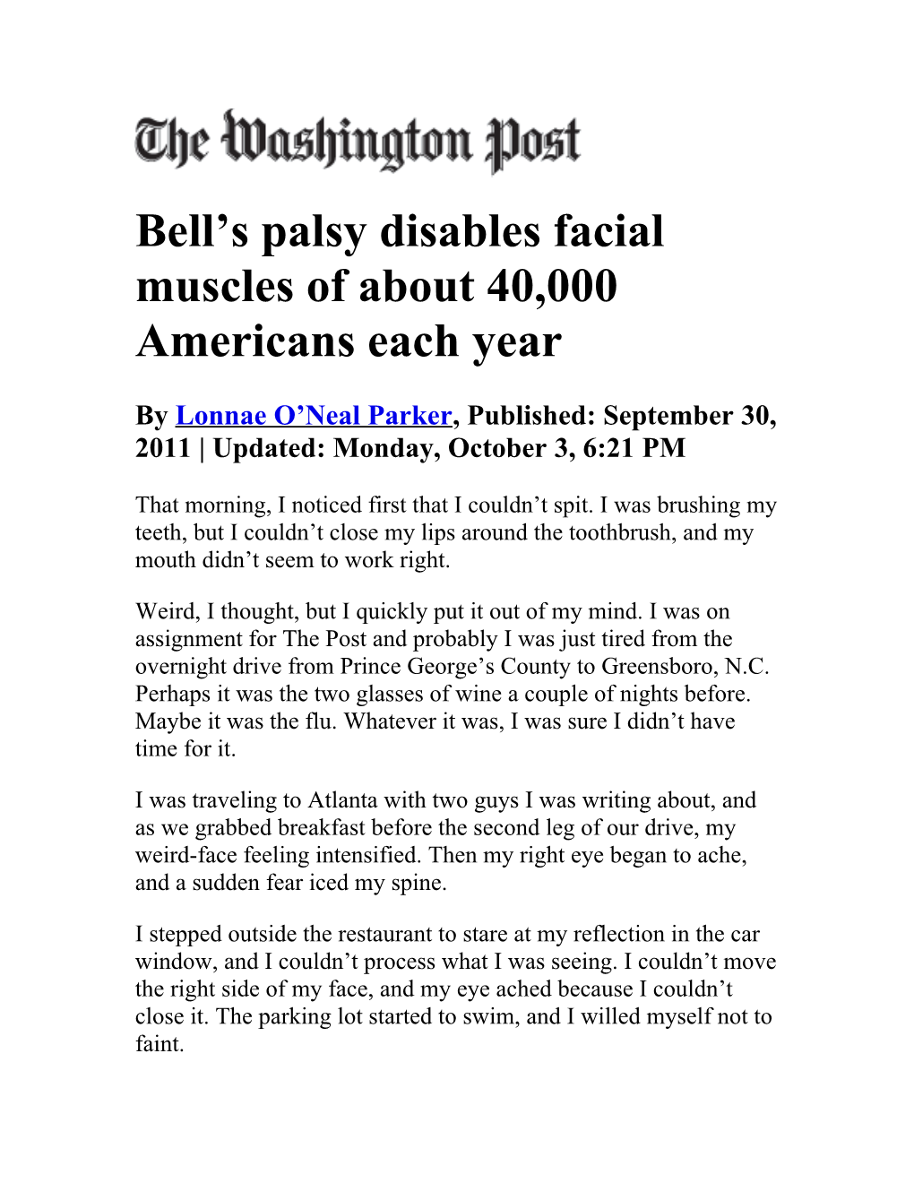 Bell S Palsy Disables Facial Muscles of About 40,000 Americans Each Year