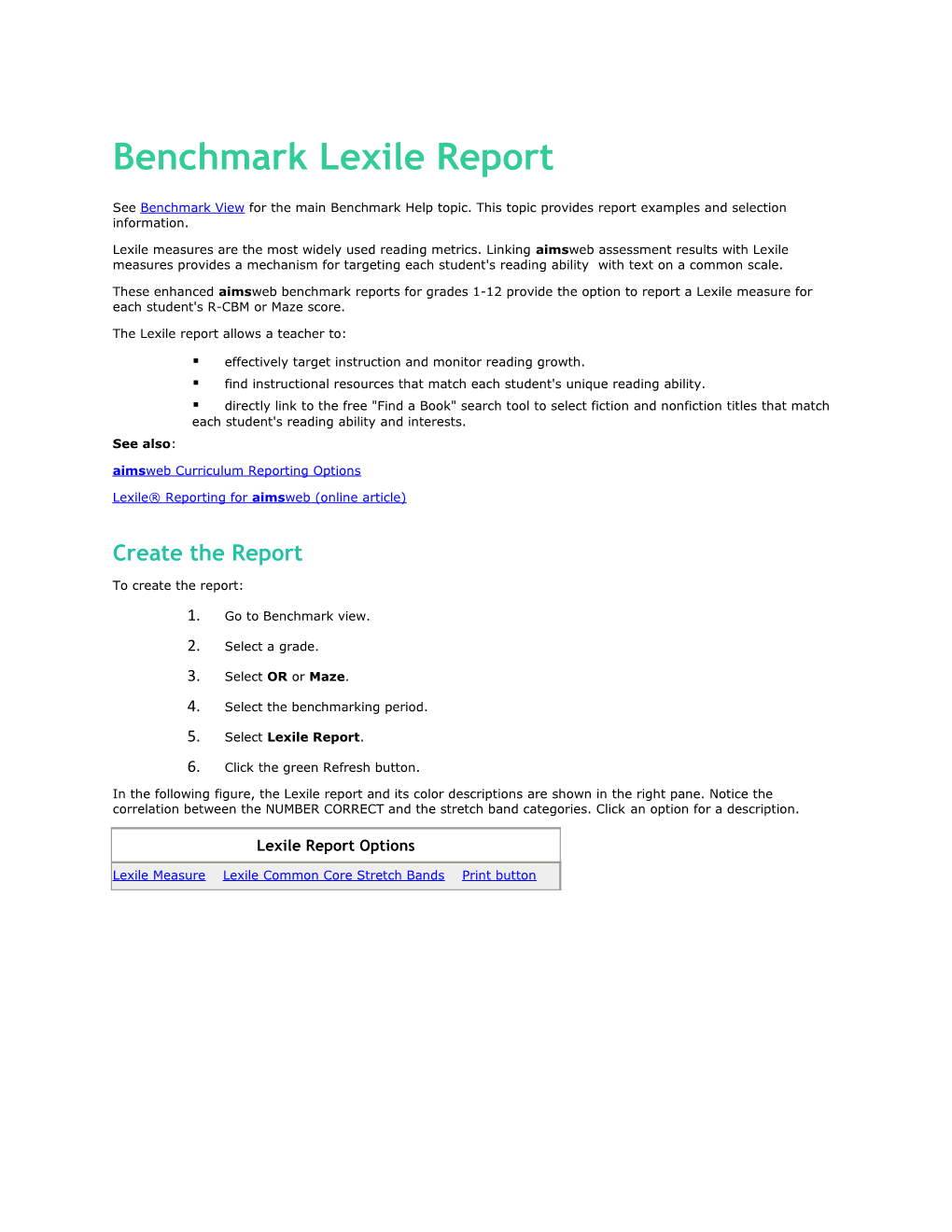 Benchmark Lexile Report