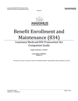 Benefit Enrollment and Maintenance (834)