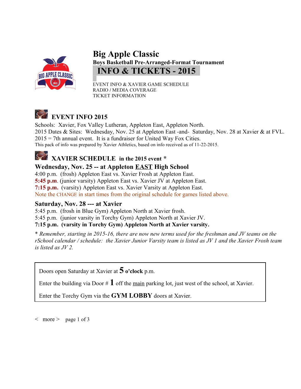 BIG APPLE CLASSIC 2015 - Page 2